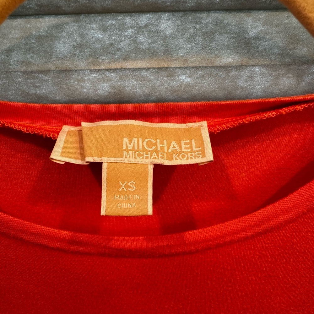 Michael Kors Coral Layered Chiffon Knit Top - Size XS - Picture 4 of 6
